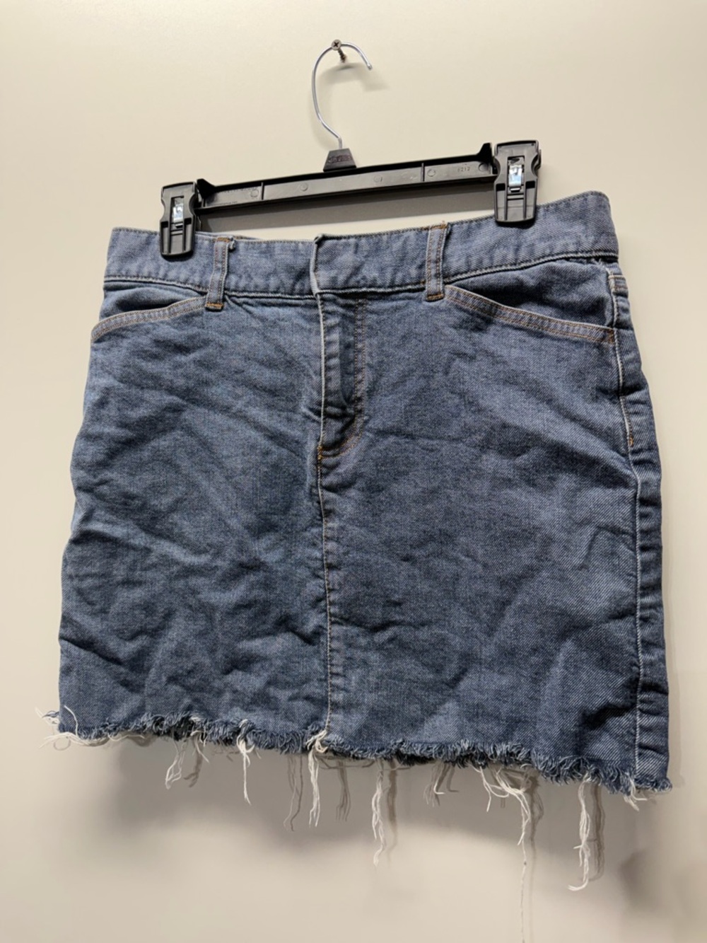 GAP Blue Denim Mini Skirt with Frayed Hem 2001 y2k
